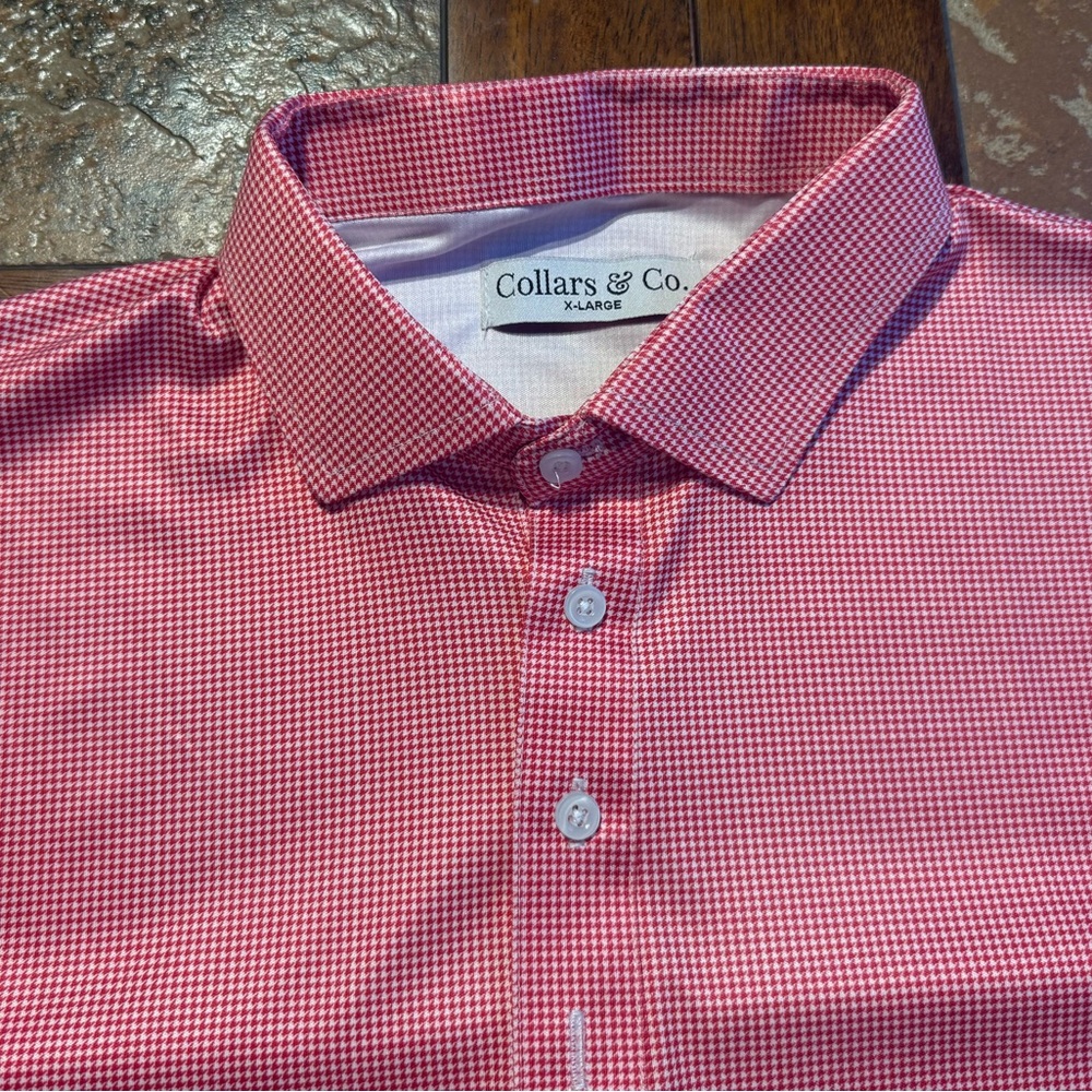 Red Checkered Men's Casual Button Down Shirt